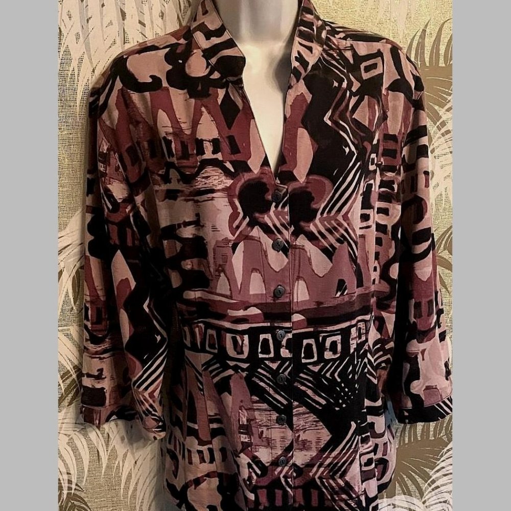 TIANELLO by Steve Barraza Garment Dyed Tencel Tunic Top / Sz L